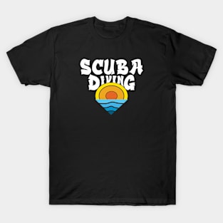 Vintage Sunset Scuba Diving T-Shirt